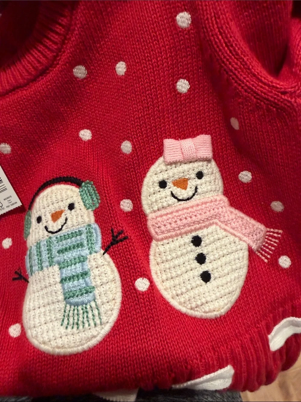 Gymboree Red Snowman Cable-Knit Holiday Dress 7 NWT